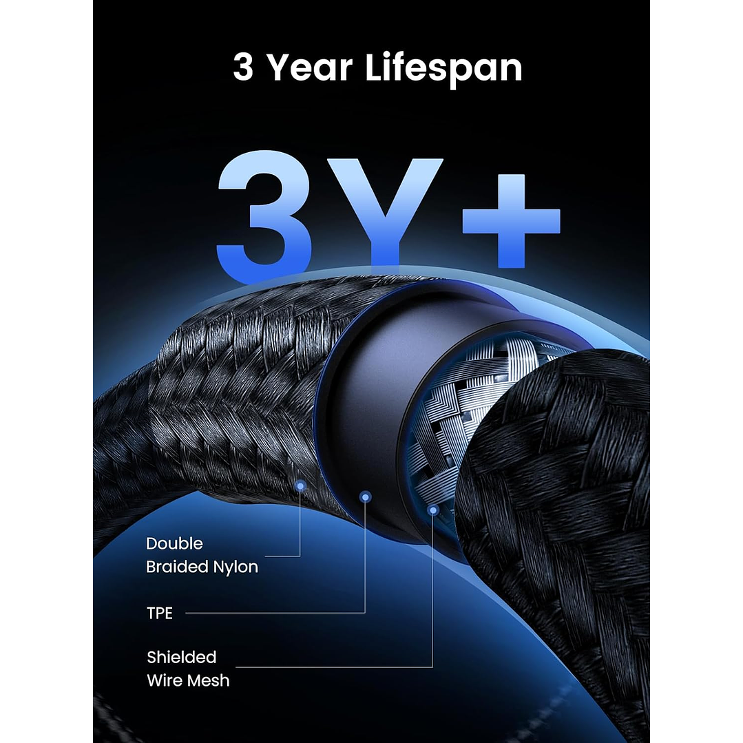 UGREEN USB-C to USB C 3.2 Gen 2 Cable, 4K Video Monitor Display USB C Cable 10Gbps Data Transfer. 1M 6