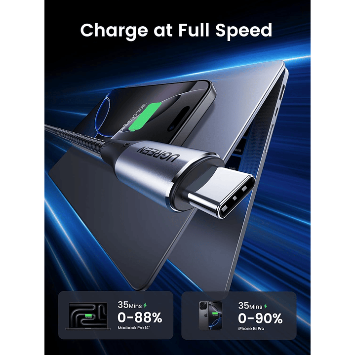 UGREEN USB-C to USB C 3.2 Gen 2 Cable, 4K Video Monitor Display USB C Cable 10Gbps Data Transfer. 1M 7