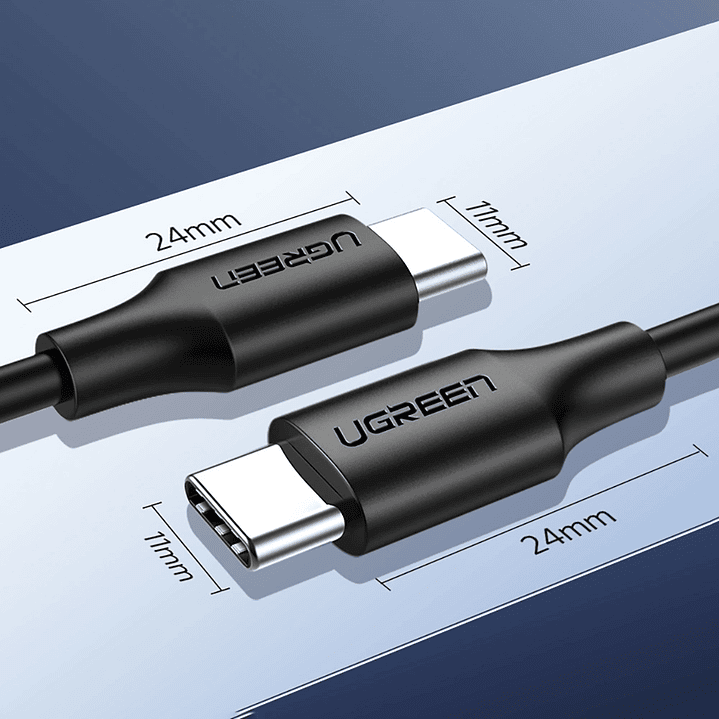 UGREEN USB-C 3.1 3A (MAX) PD 2.0 / QC3.0 MALE TO MALE 1.5M CHARGE & SYNC CABLE - BLACK 2