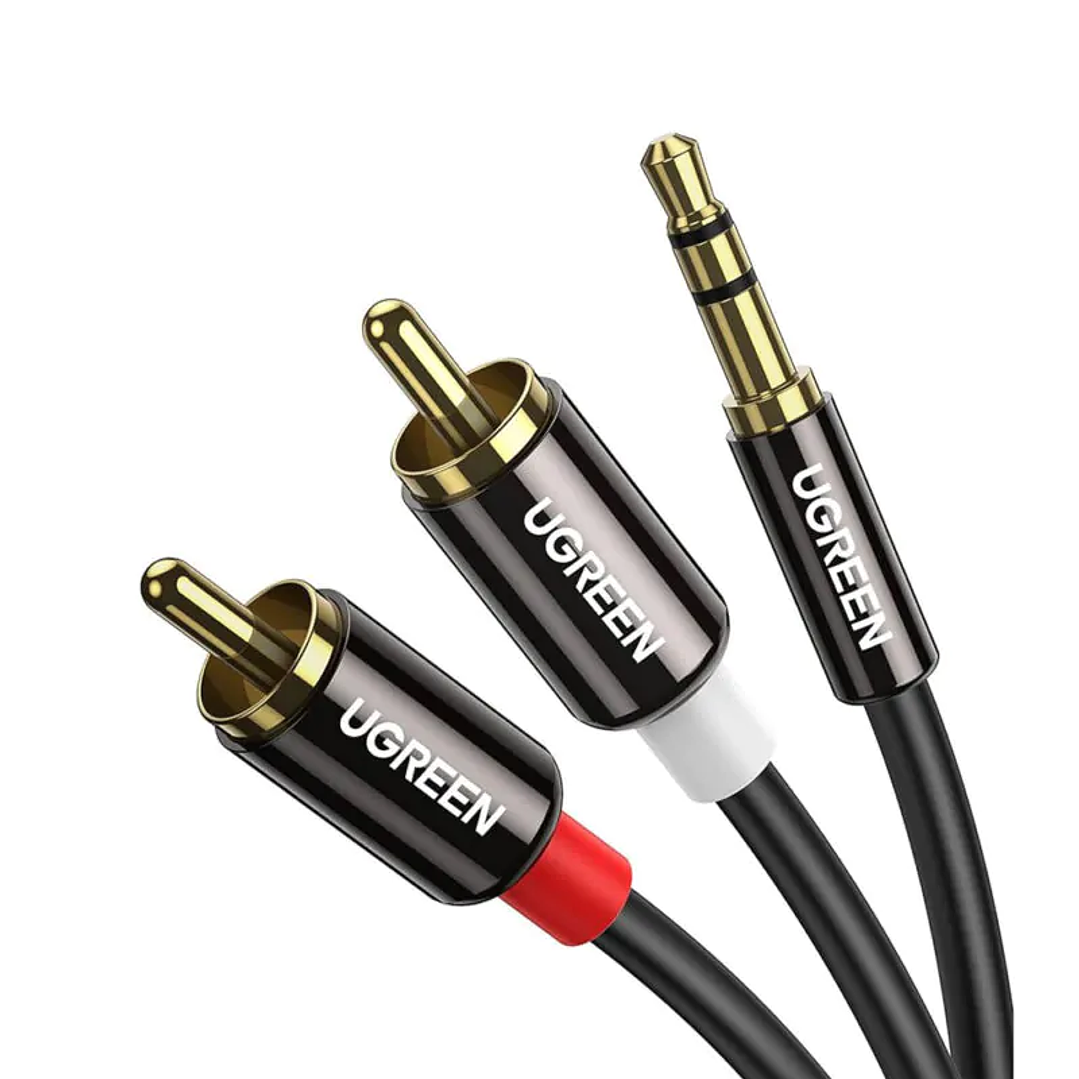 UGREEN Cabo de áudio macho de 3,5 mm para 2 machos RCA. 2 m 1