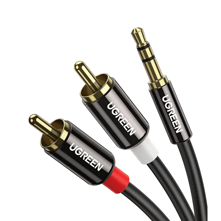 UGREEN Cabo de áudio macho de 3,5 mm para 2 machos RCA. 2 m 1