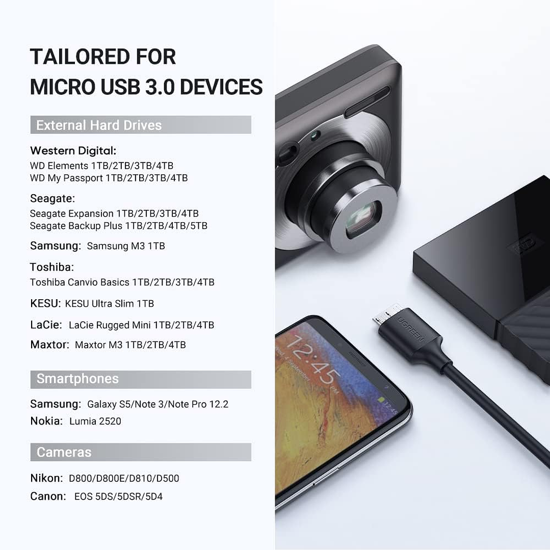 UGREEN USB-C to Micro B Cable M/M 1m (Black) 4