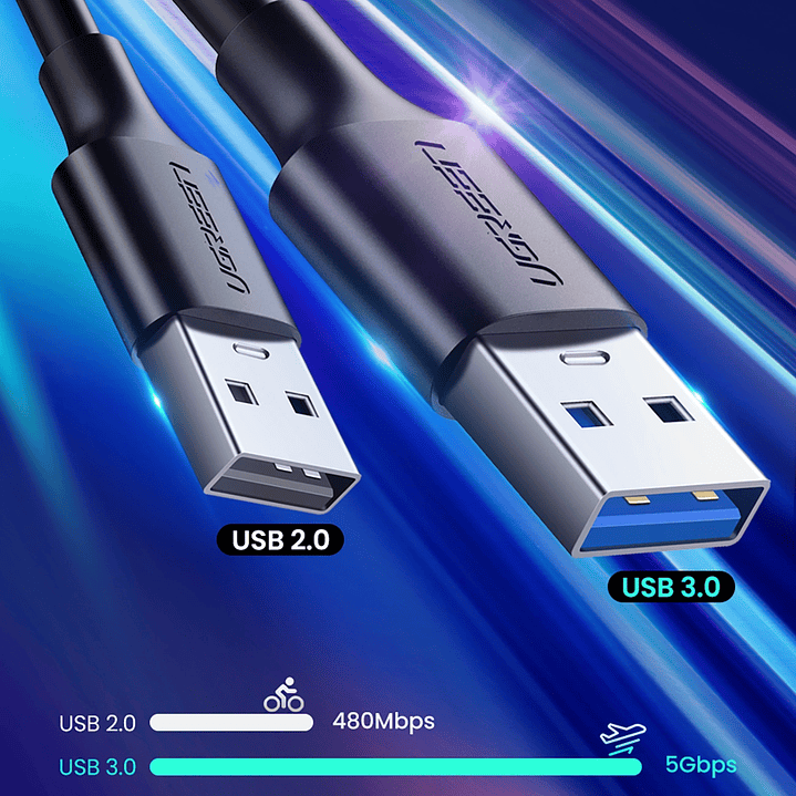 UGREEN USB-A 3.0 / USB-C 3A cable 1m - black 10