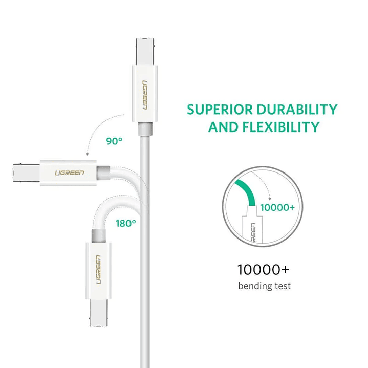 UGREEN Cabo de impressão USB-C para USB 2.0 1,5 m (branco) 2