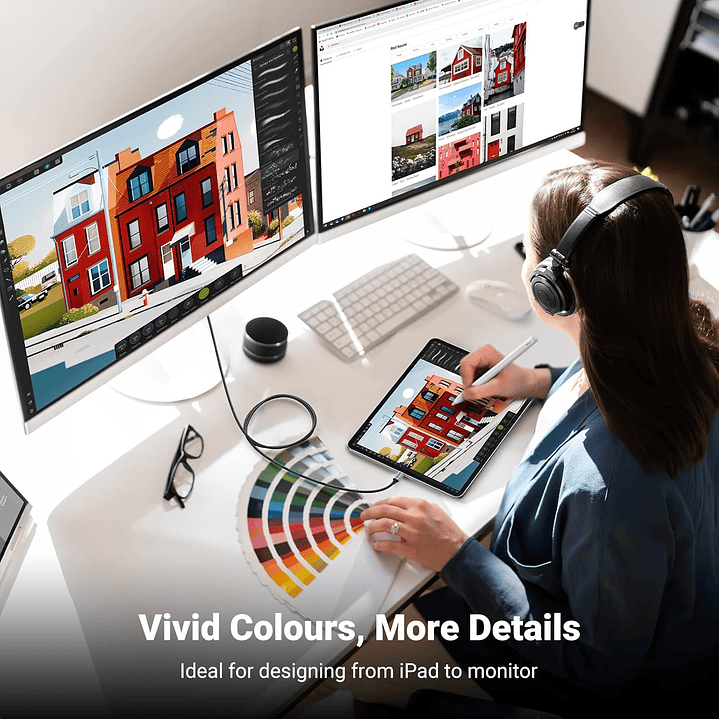 Ugreen cable HDMI cable - USB Type C 4K 60 Hz 1.5 m (black-gray) 6