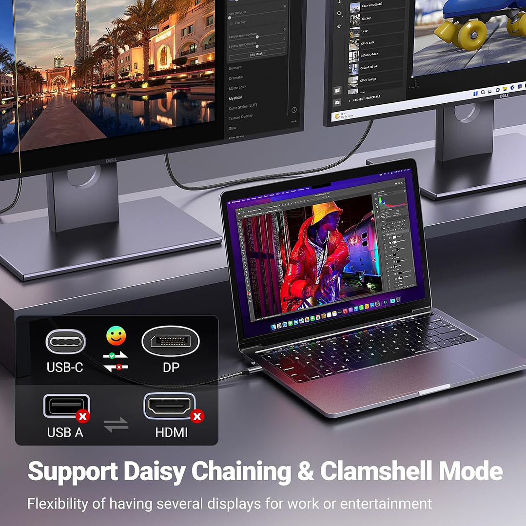 UGREEN 8K USB-C to DisplayPort Cable - 1M 6