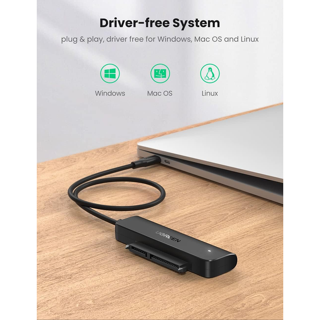 UGREEN Conversor USB-C 3.0 para SATA de 2,5 polegadas 50 cm 7