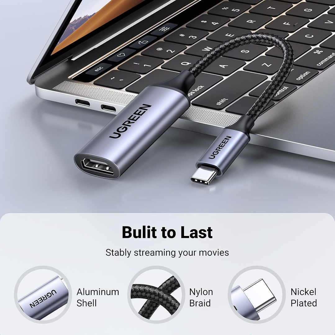 UGREEN USB C to HDMI Adapter Cable 4K@60Hz Aluminum Type C Thunderbolt 4/3 Converter Male to Female 4