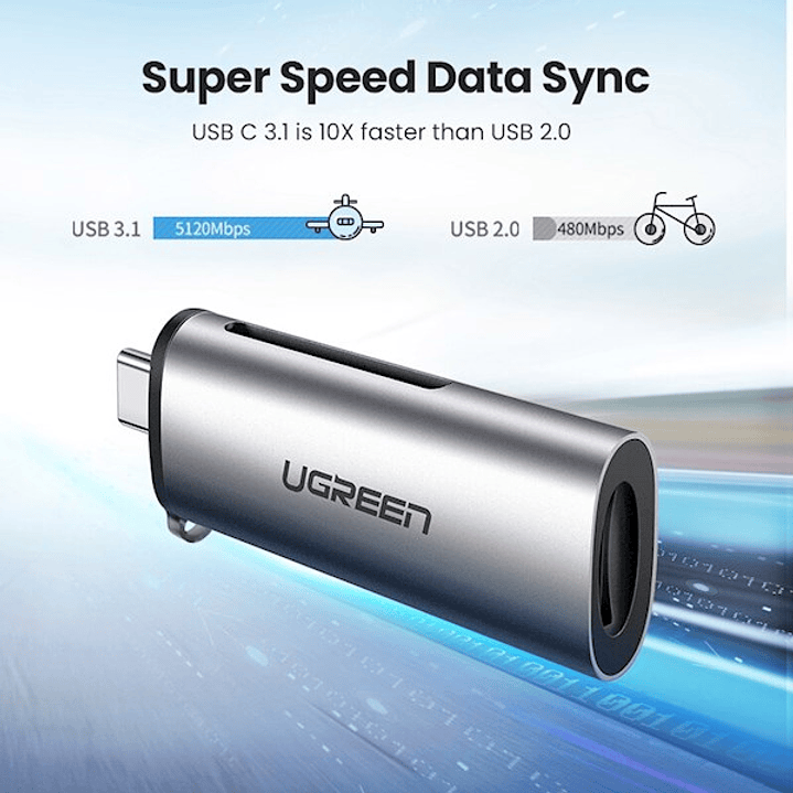 UGREEN Leitor de cartão USB-C TF + SD 3