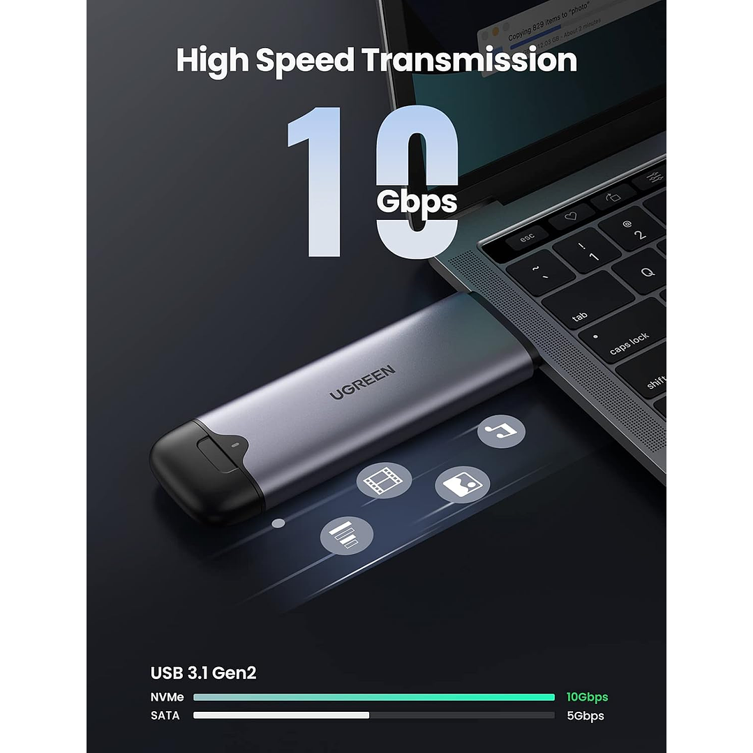 UGreen M.2 NVME SSD Enclosure - 10GBPS  2