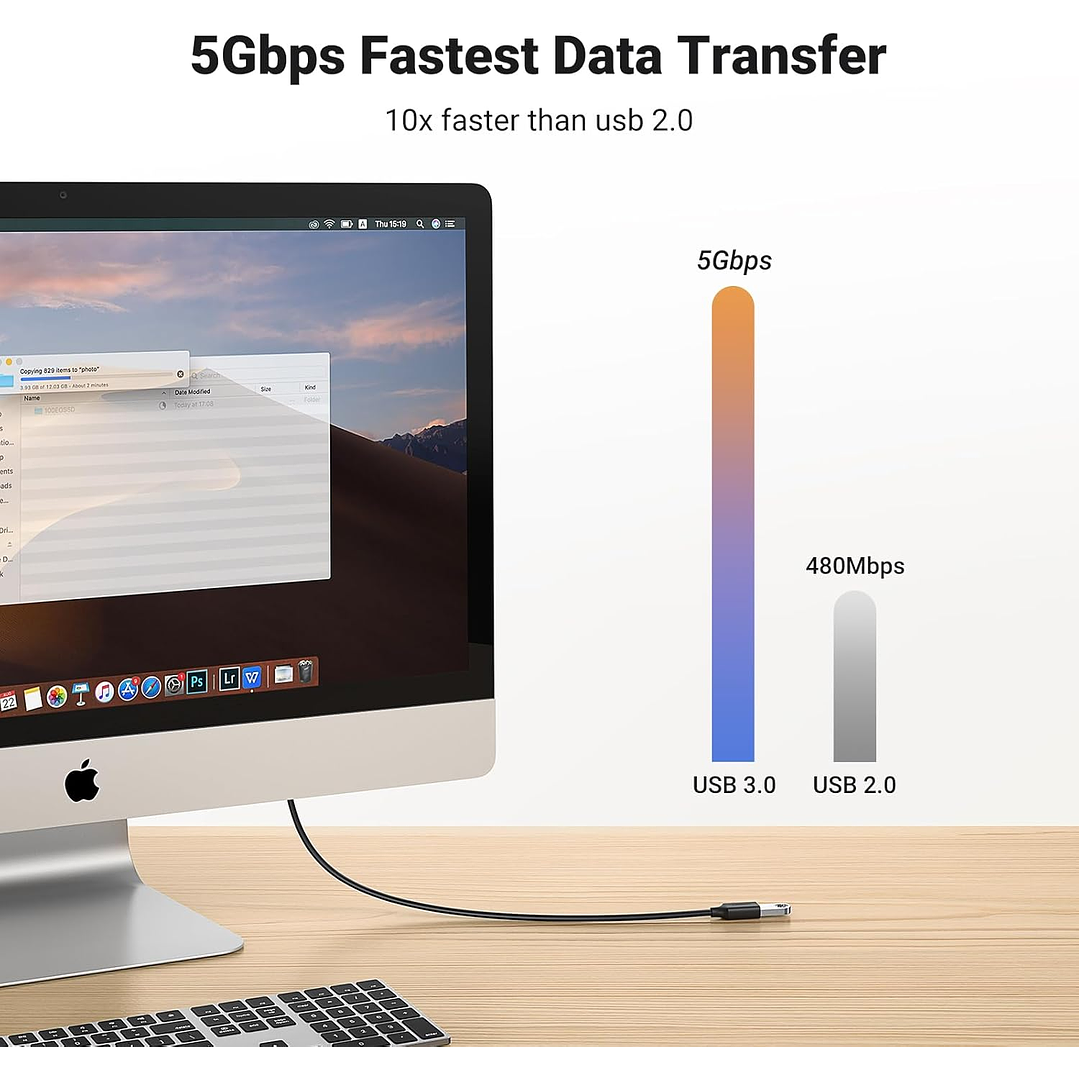 UGREEN Cabo macho de extensão USB 3.0 1 m (preto) 2