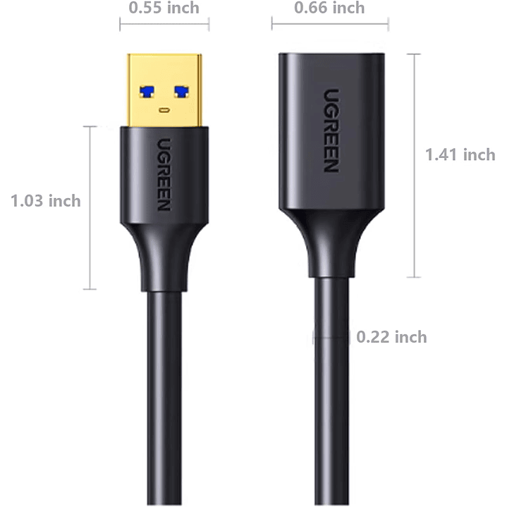 UGREEN Cabo macho de extensão USB 3.0 1 m (preto) 9