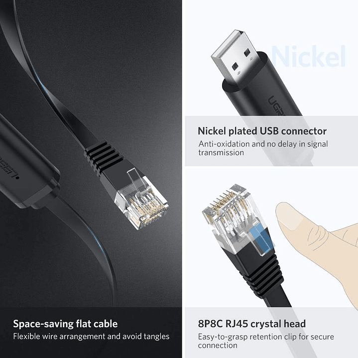 UGREEN USB-A to RJ45 Console Cable 1.5m 3