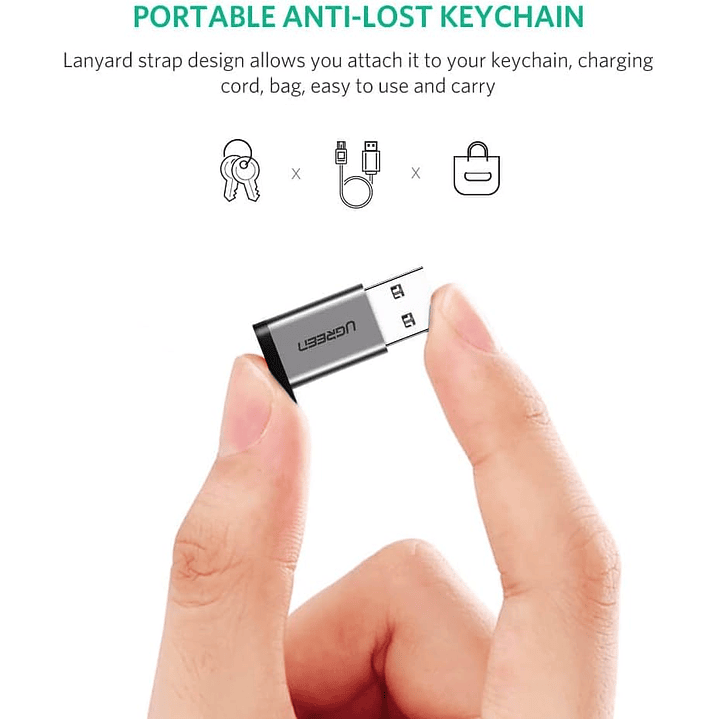 UGREEN USB 3.0-A TO USB-C M/F ADPATER (GRAY) 2
