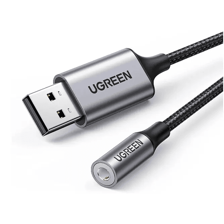 UGREEN USB 2.0 TO 3.5MM AUDIO ADAPTER ALUMINUM ALLOY 25CM 1