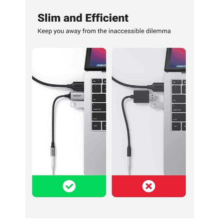 UGREEN USB 2.0 TO 3.5MM AUDIO ADAPTER ALUMINUM ALLOY 25CM 3