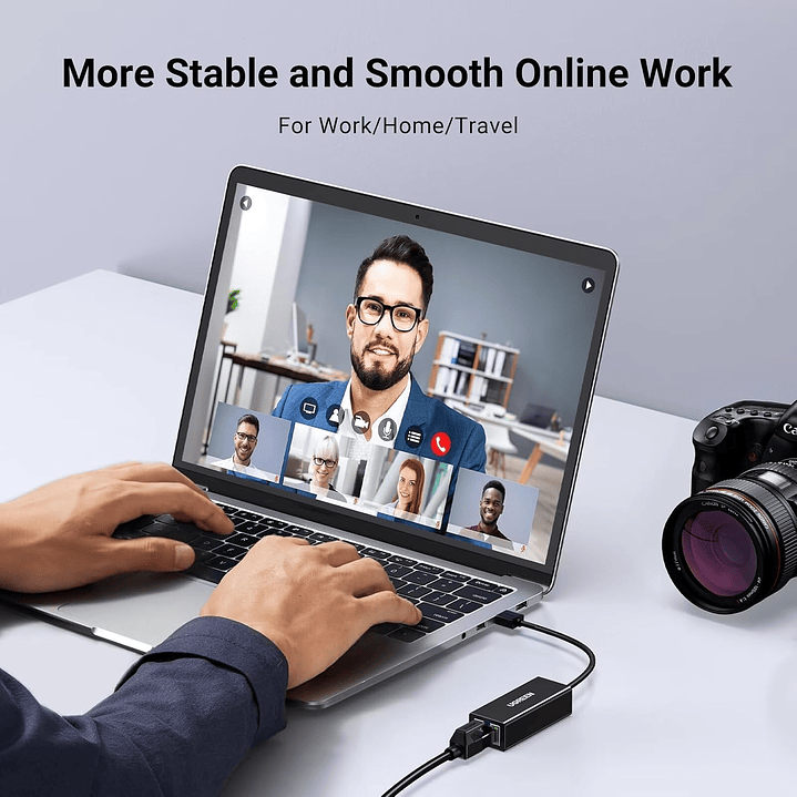 UGREEN USB-A to Ethernet Adapter, 10/100 Mbps Network Adapter, RJ45 Wired LAN Internet Adapter 3