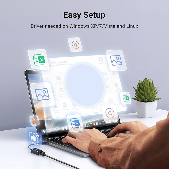 UGREEN USB-A to Ethernet Adapter, 10/100 Mbps Network Adapter, RJ45 Wired LAN Internet Adapter 5