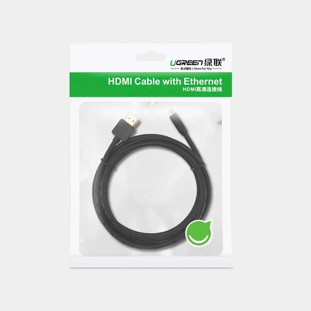 Cabo UGREEN HD127 HDMI para Micro HDMI 2.0 4K 3D 1M Preto 4