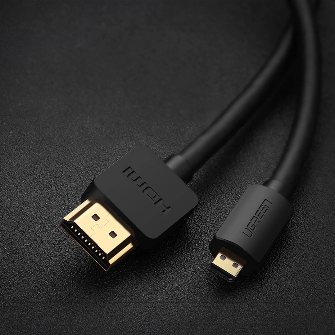 Cabo UGREEN HD127 HDMI para Micro HDMI 2.0 4K 3D 1M Preto 2