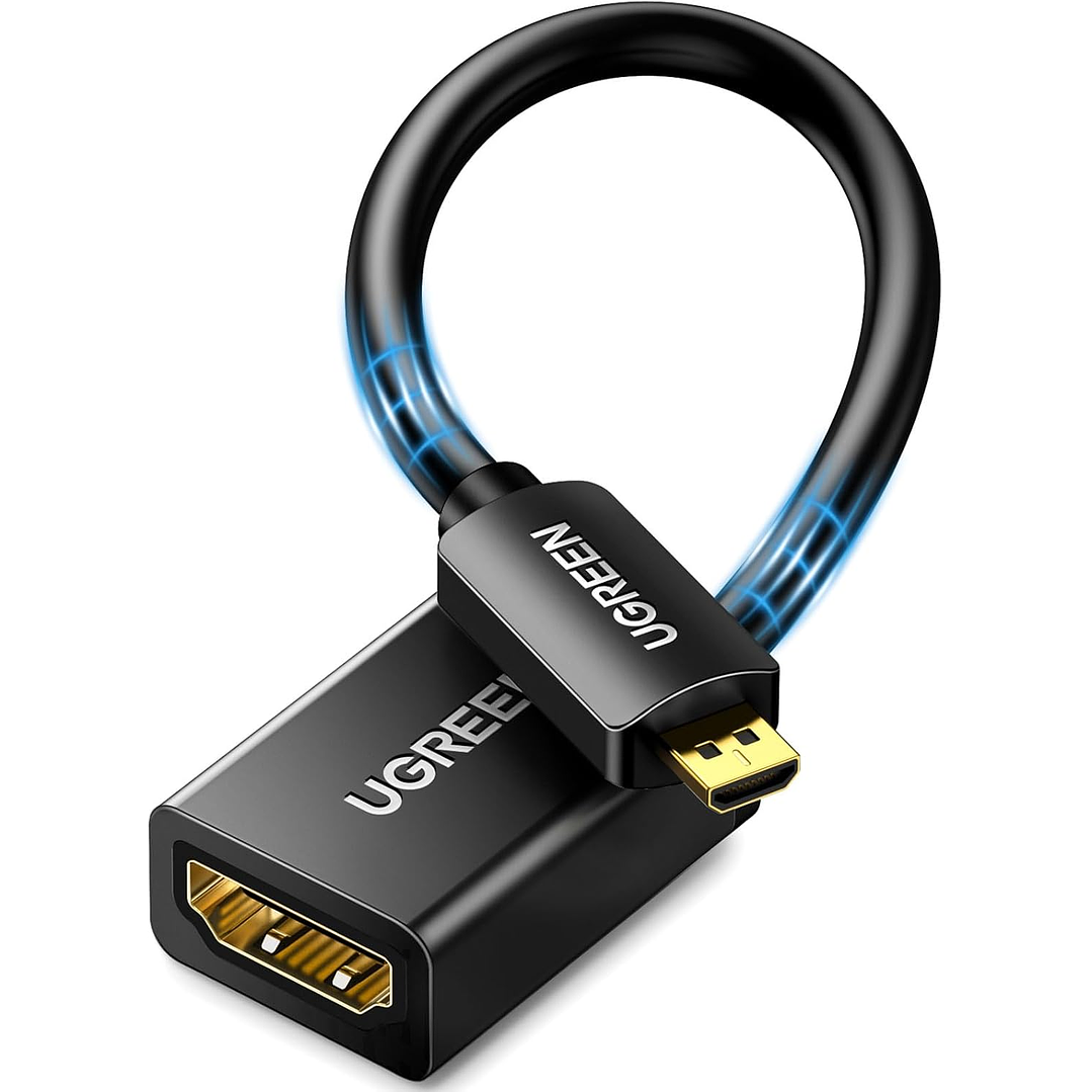 Ugreen Micro HDMI Male to HDMI Female Adapter Cable (4K@60Hz) (22cm) 1