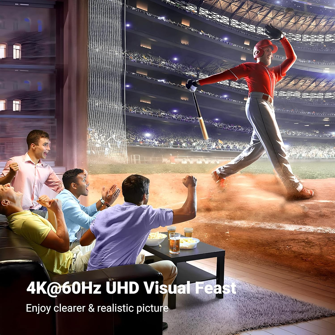 UGREEN HDMI Switch 4K@60Hz, Bi-Directional HDMI Switcher 2 in 1 Out HDMI Splitter 1 Input 2 9