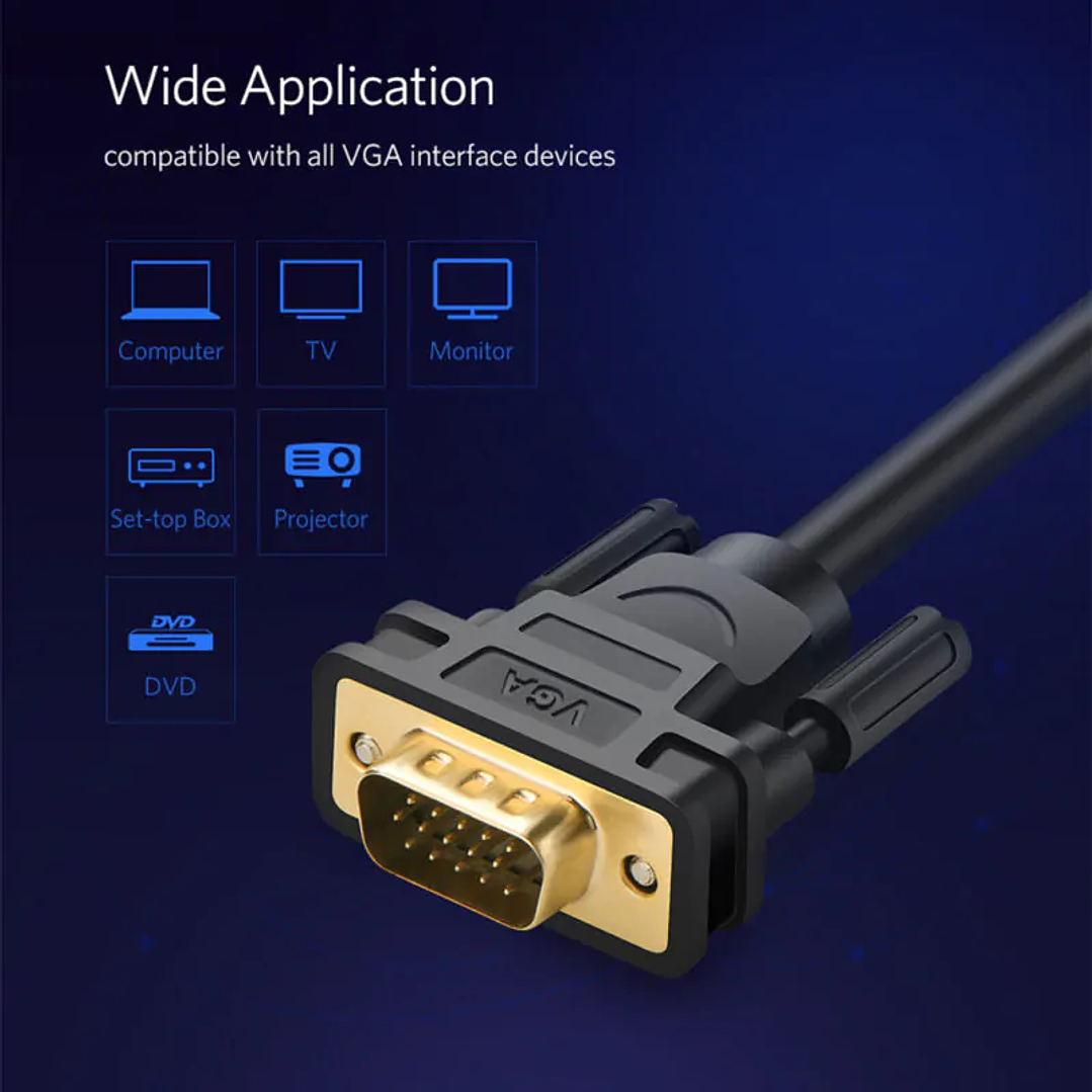 UGREEN Cabo VGA Macho para Macho 1,5 m  3