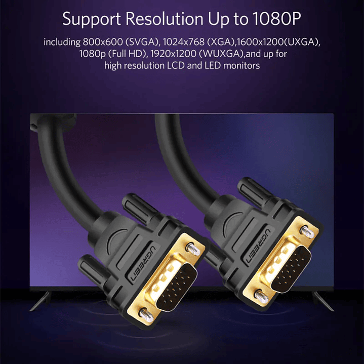 UGREEN Cabo VGA Macho para Macho 10 m (Preto) 5