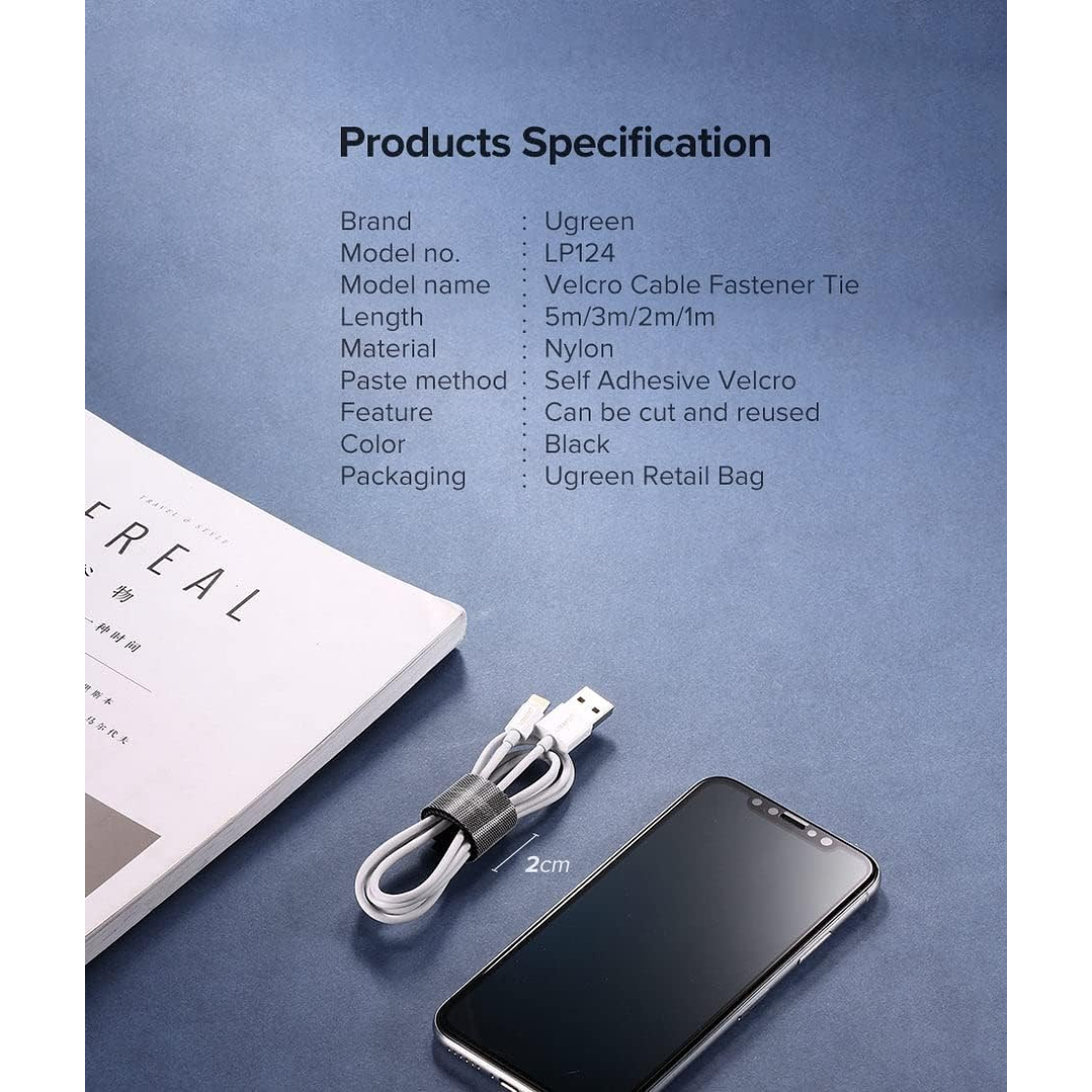 UGREEN Cable Organizer 2m (Black) 6