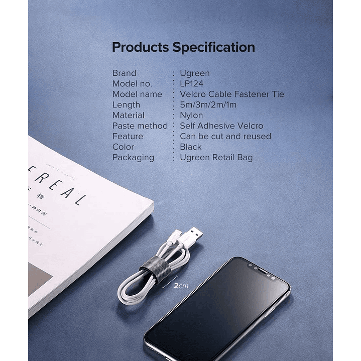 UGREEN Cable Organizer 2m (Black) 6