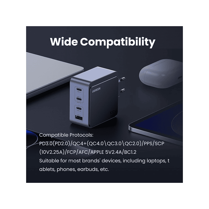 UGREEN Nexode S GaN Infinity 100W 1xUSB-A + 3xUSB-C Fast Charger  3