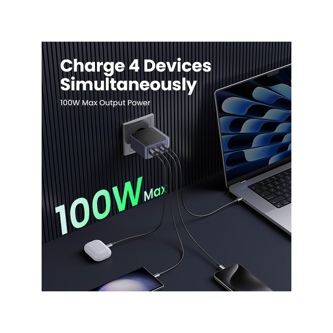 UGREEN Nexode S GaN Infinity 100W 1xUSB-A + 3xUSB-C Fast Charger  4
