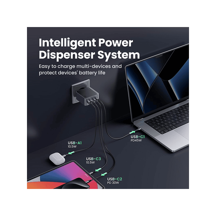 UGREEN Nexode S GaN Infinity 100W 1xUSB-A + 3xUSB-C Fast Charger  11