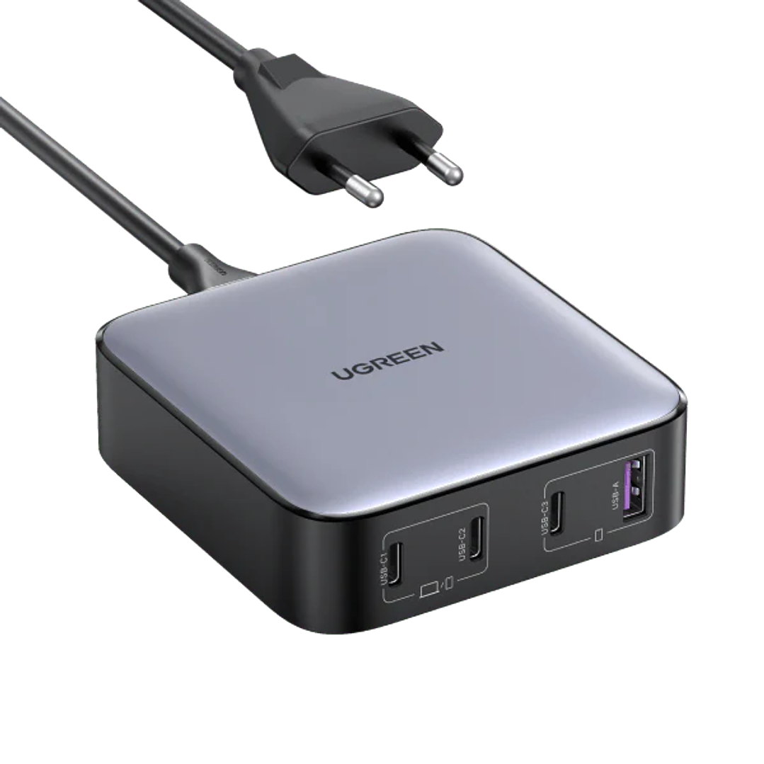 UGREEN Nexode charger, 3x USB-C, USB-A, GaN, 100W (black) 1