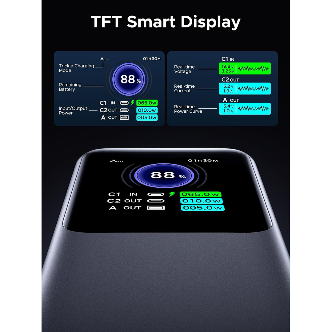 UGREEN Nexode Power Bank 25000mAh 200W with Smart Digital Display 6