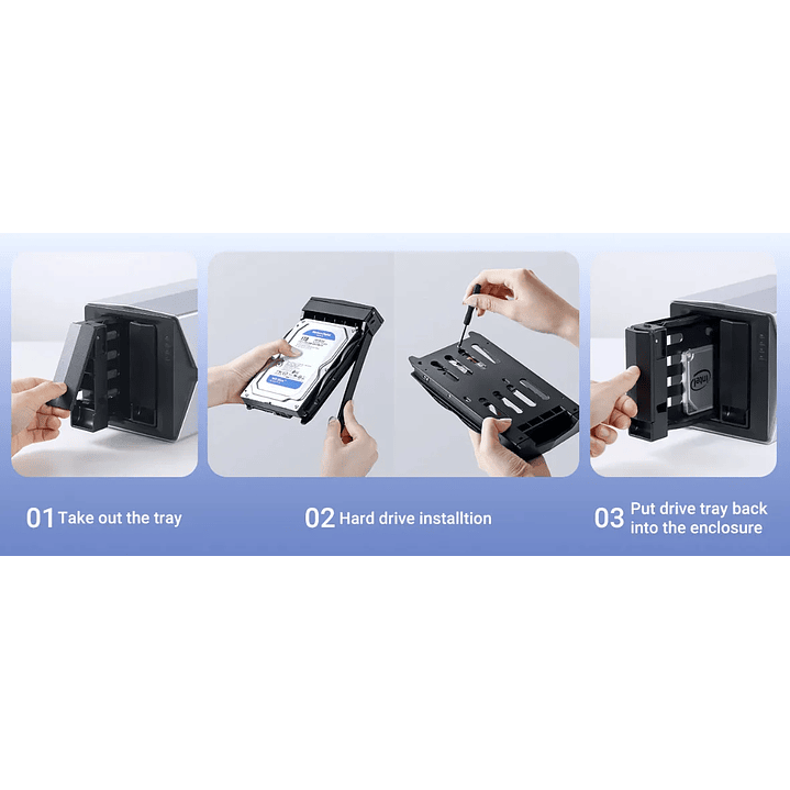UGREEN Compartimento para Disco Rígido Raid de 2 Baias e 3,5'' 7