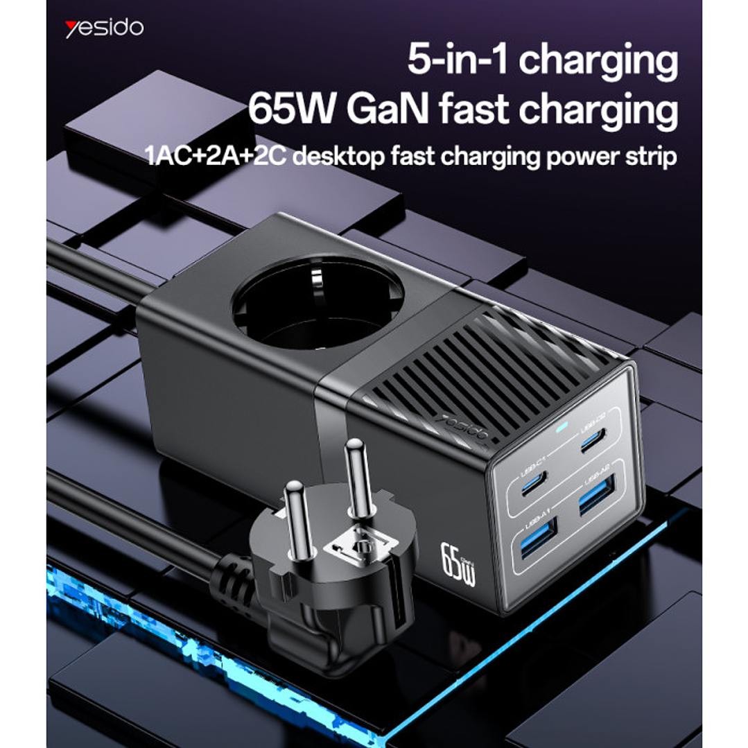 Yesido MC36 EU 65W Power Strip 1.5M 2