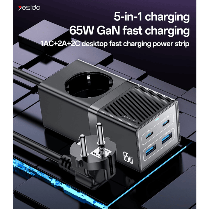 Yesido MC36 EU 65W Power Strip 1.5M 2