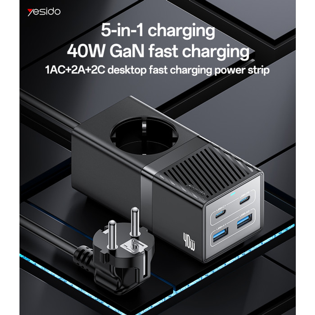 Yesido MC35 EU 40W Power Strip 1.5M 2