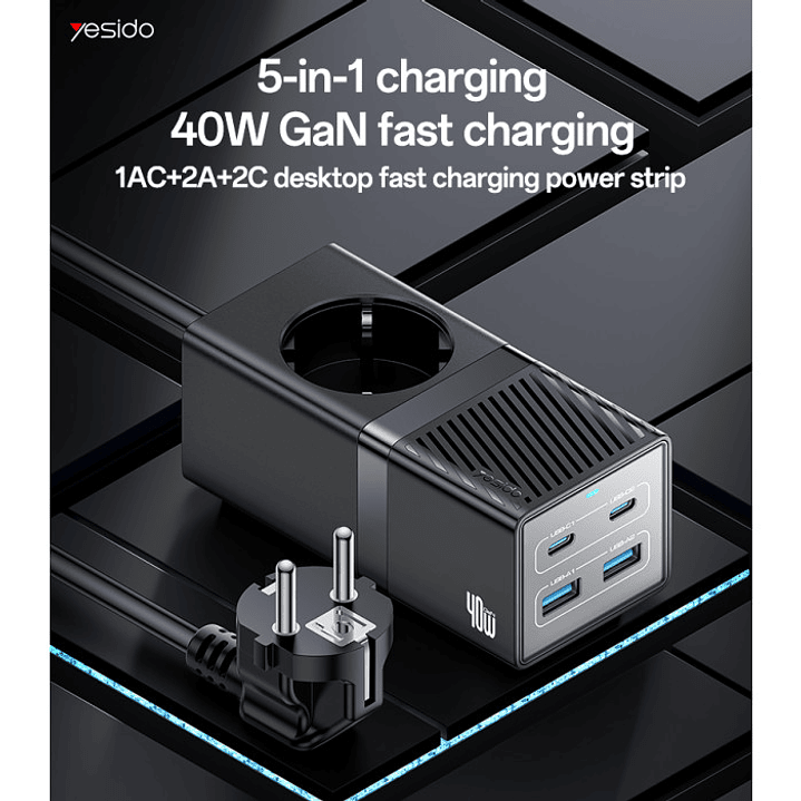 Yesido MC35 EU 40W Power Strip 1.5M 2