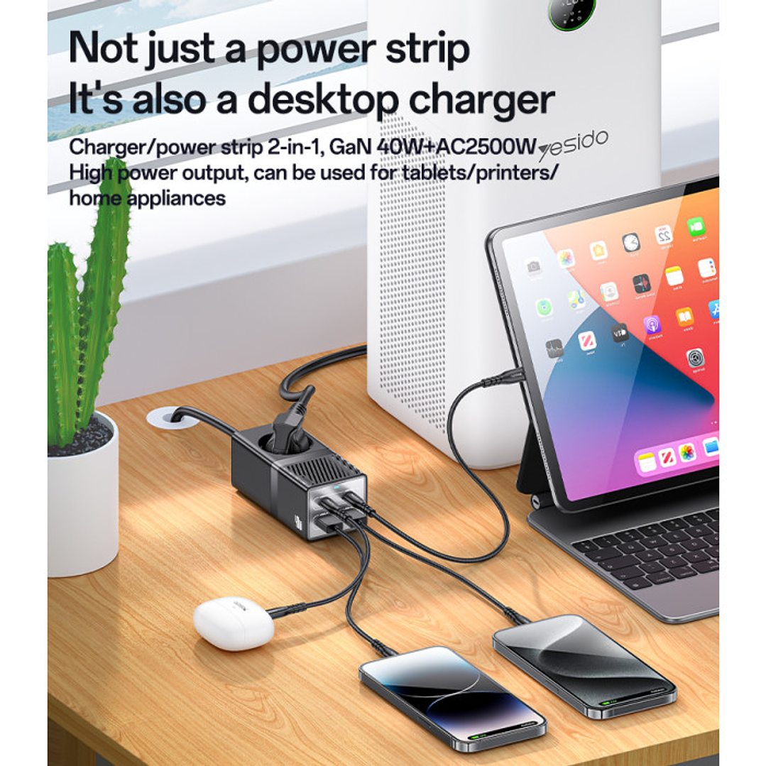 Yesido MC35 EU 40W Power Strip 1.5M 4