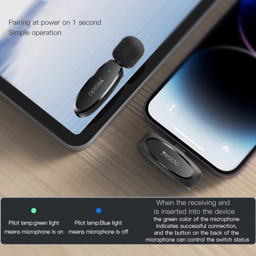 Yesido KR13 Double Wireless Microphone USB Type-C 9