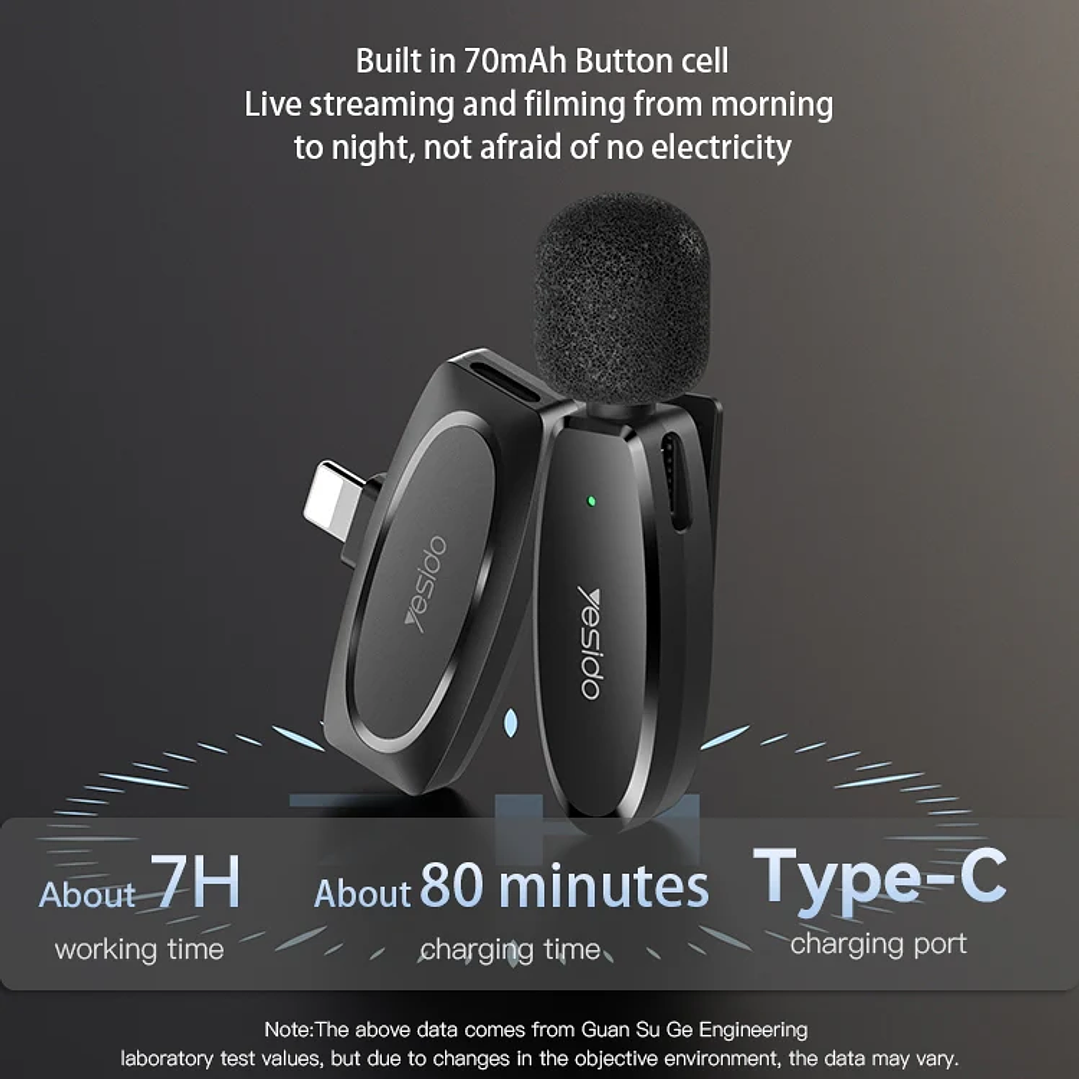 Yesido KR13 Double Wireless Microphone USB Type-C 11
