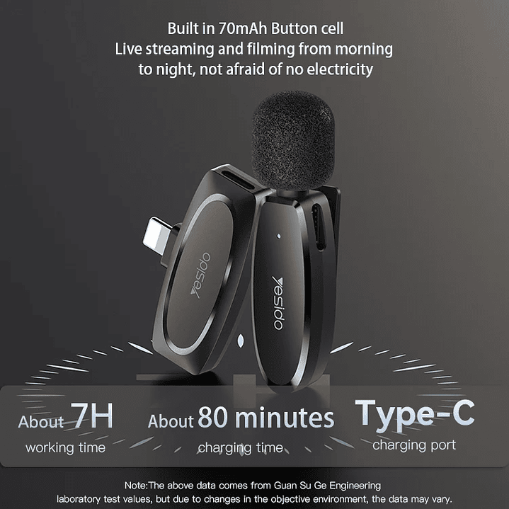 Yesido KR13 Double Wireless Microphone USB Type-C 11
