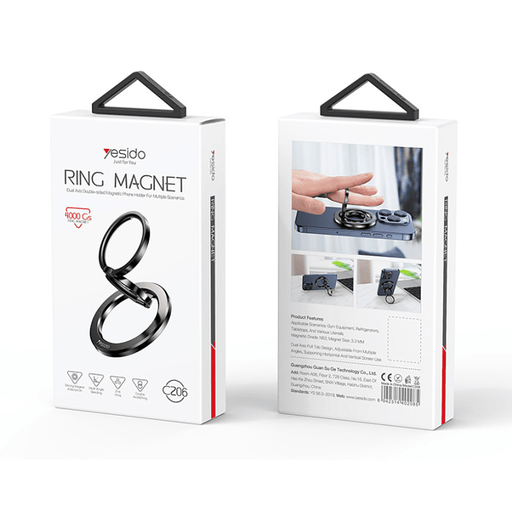 Yesido C206 Double Side Magnetic Ring Holder 2