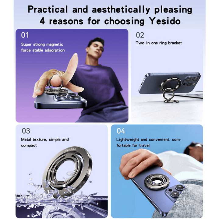 Yesido C206 Double Side Magnetic Ring Holder 5