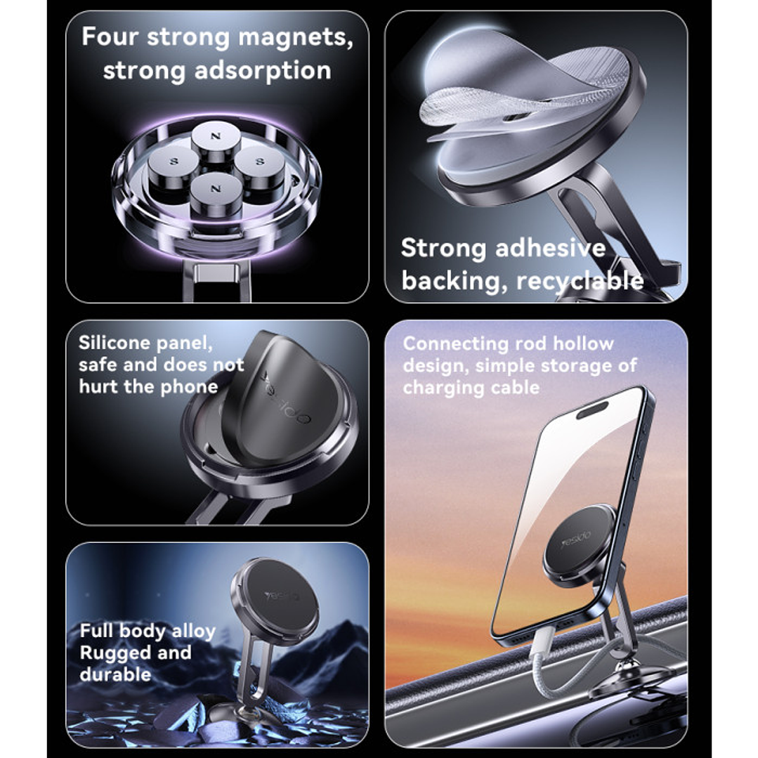 Yesido C210 Double Ball Magnetic Car Holder 3