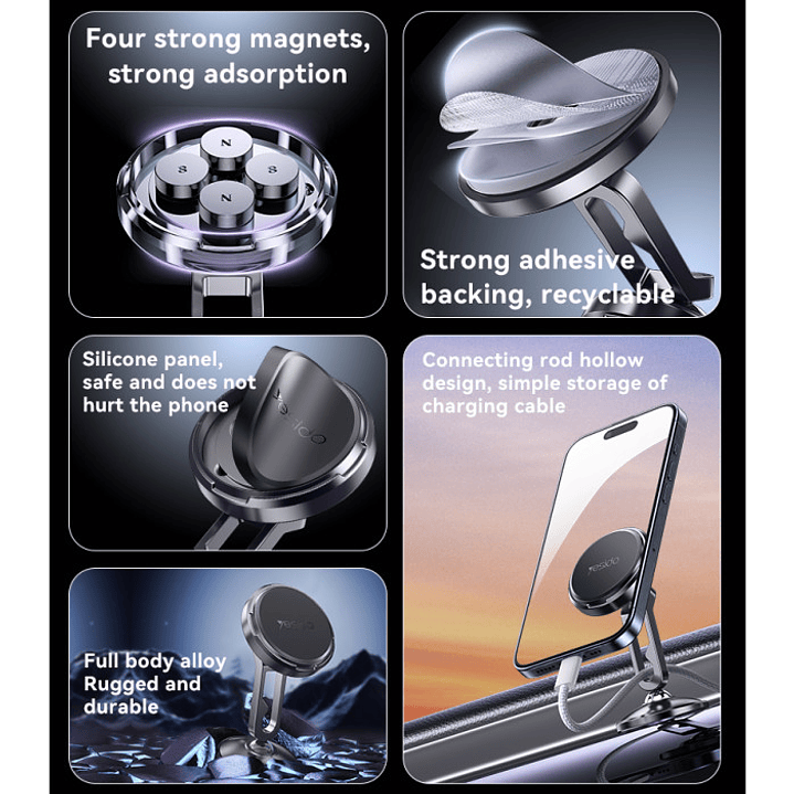 Yesido C210 Double Ball Magnetic Car Holder 3