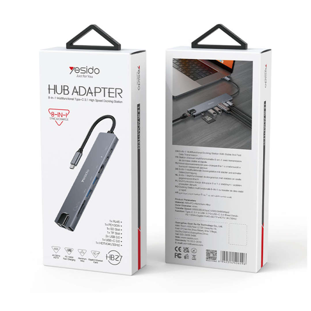 Yesido HB27 8 IN 1 Hub Adapter 5