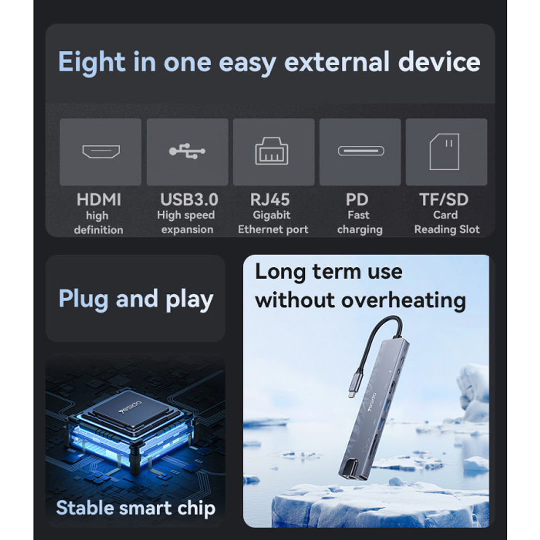 Yesido HB27 8 IN 1 Hub Adapter 3